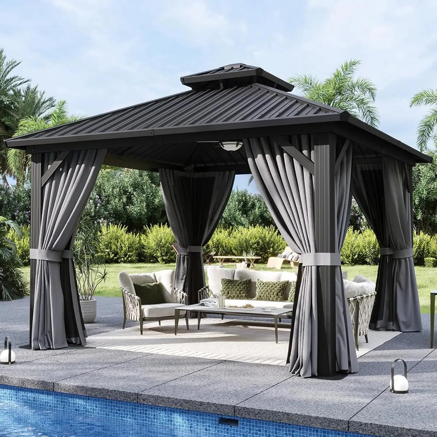 Aoxun 10x12 Gazebo Hardtop Gazebo