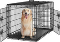42 inch Double Door Dog Crate w/Divider for Puppy to Adult XL