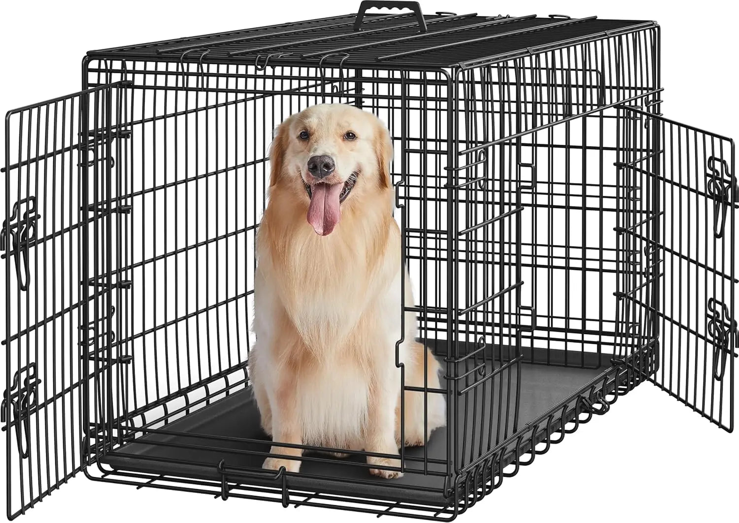 42 inch Double Door Dog Crate w/Divider for Puppy to Adult XL
