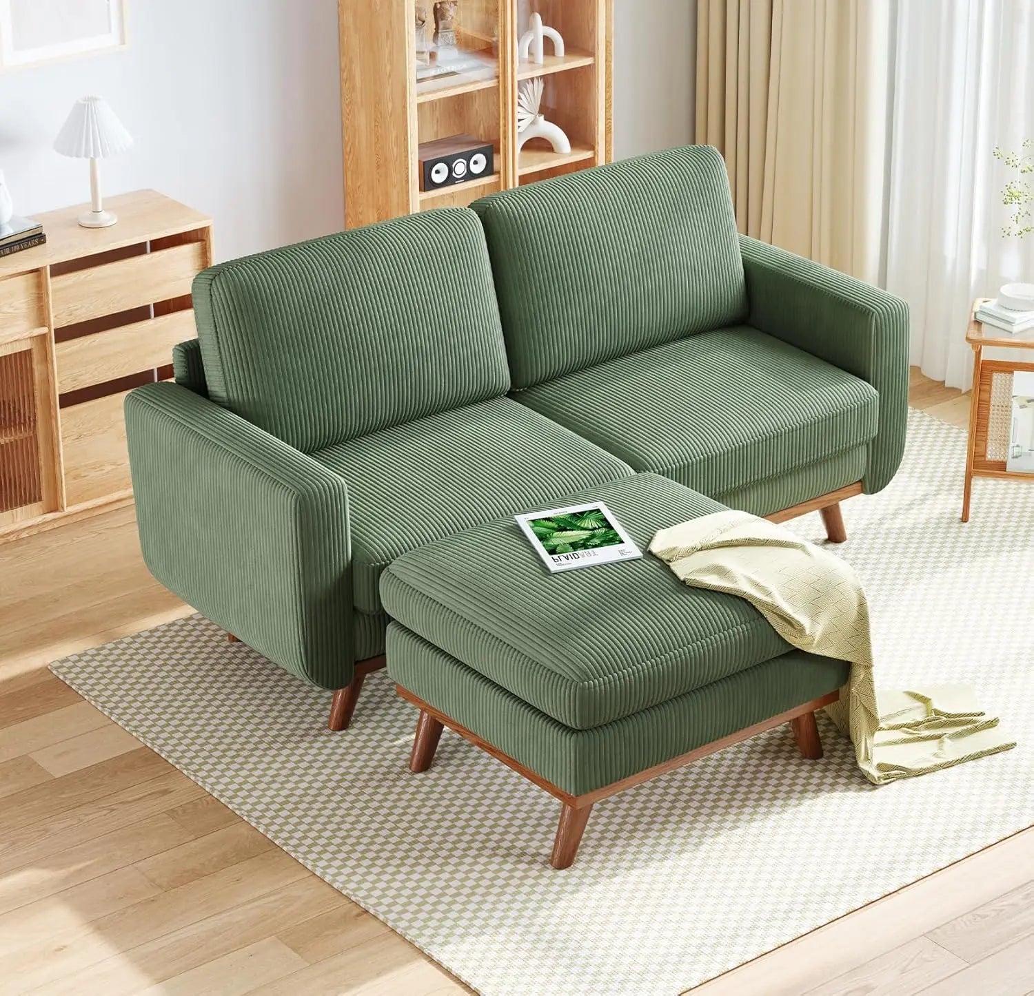 97" L-Shape Modular Sectional Sofa Corduroy 3-Seat, 2-seat & single Seat, Many colors