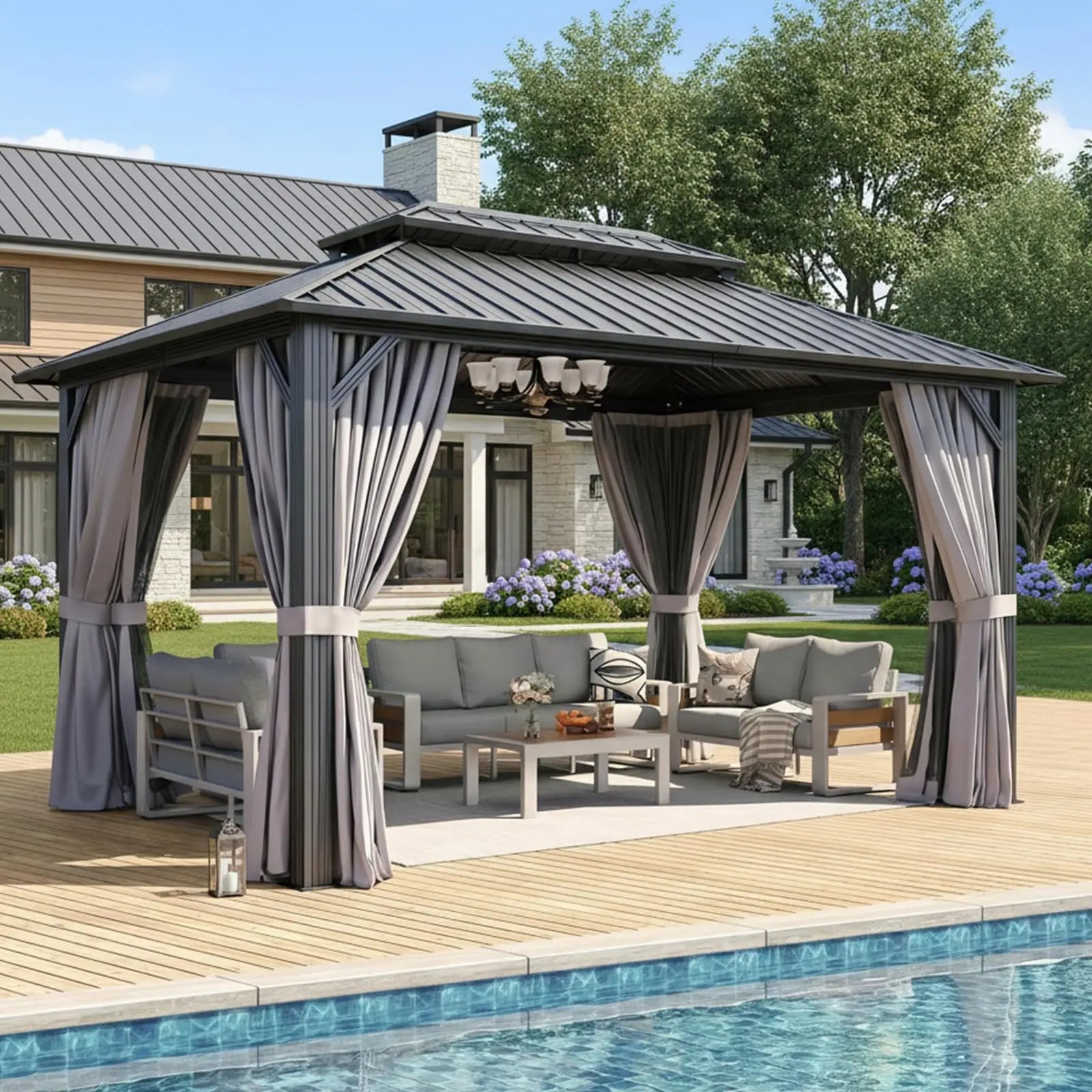 Aoxun 10x12 Gazebo Hardtop Gazebo
