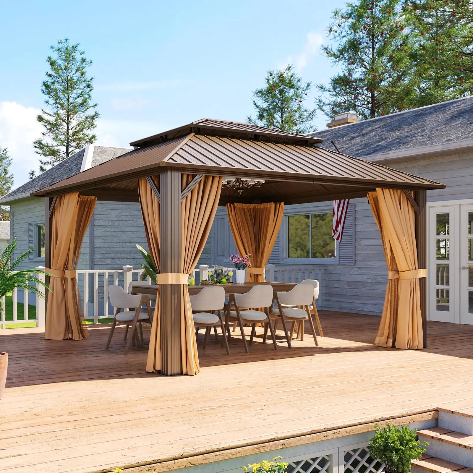 Aoxun 10x12 Gazebo Hardtop Gazebo