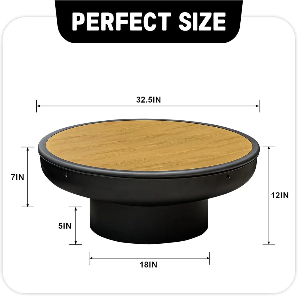 32In Fire Pit Table With Lid Heavy Duty Deep Fire Bowl Easy Install