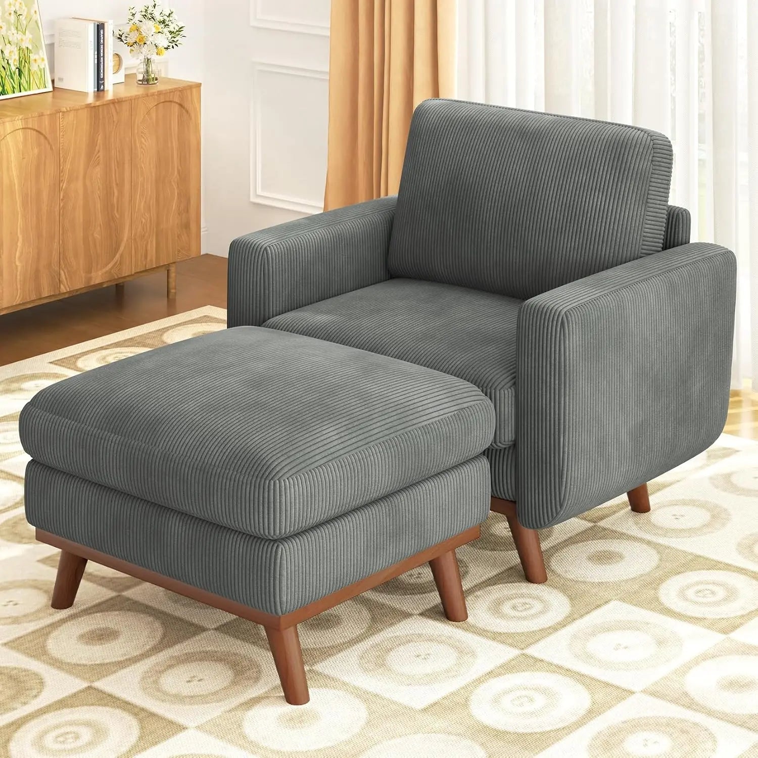 97" L-Shape Modular Sectional Sofa Corduroy 3-Seat, 2-seat & single Seat, Many colors