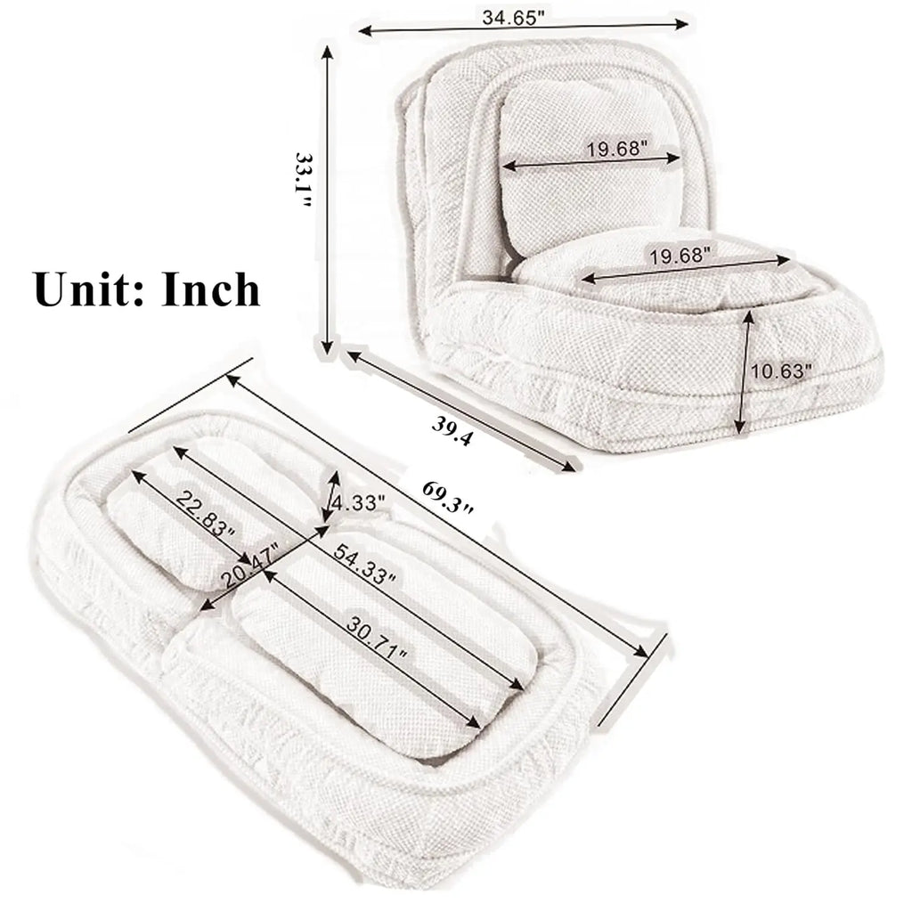 Foldable Lazy Sofa Bed, Convertible Floor Sofa Chair with 5 Positions