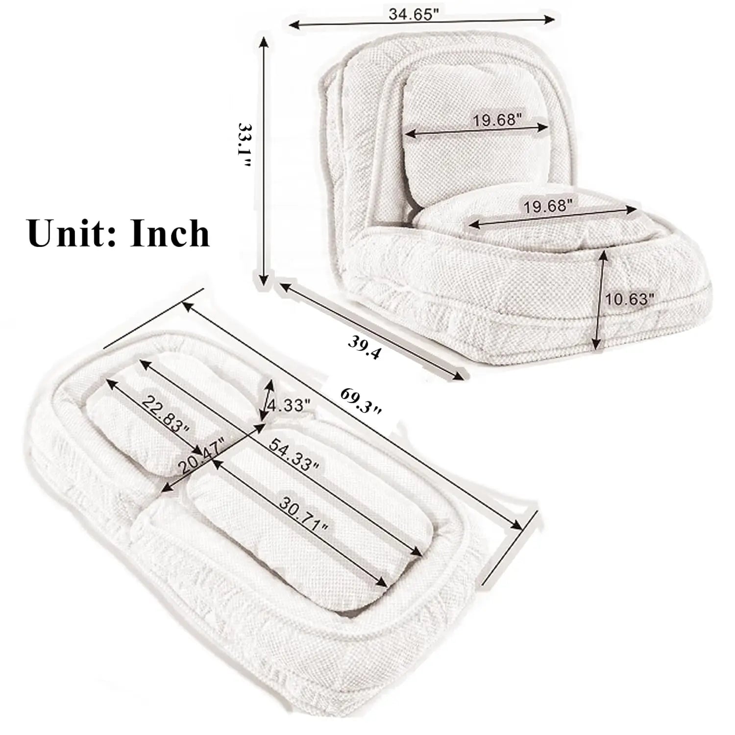 Foldable Lazy Sofa Bed, Convertible Floor Sofa Chair with 5 Positions
