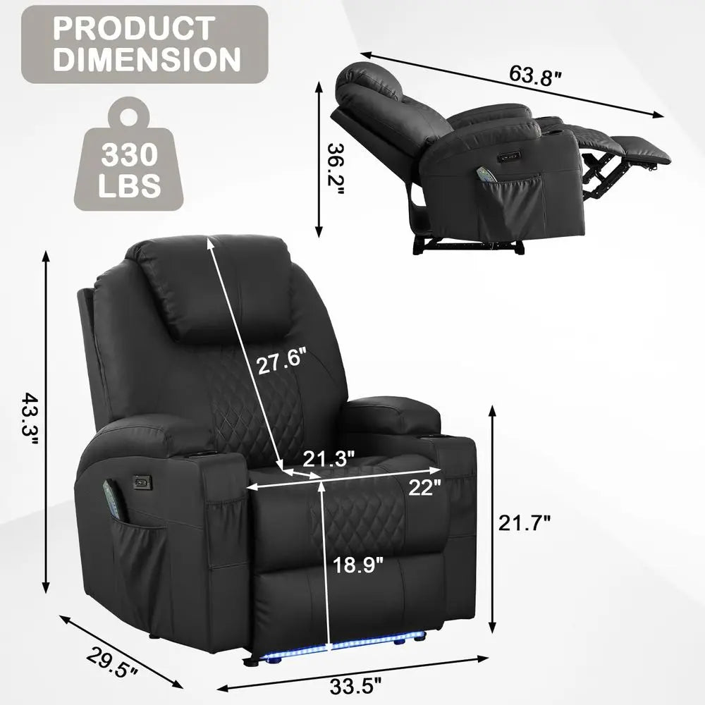 Recliner Chair with Heat and Massage