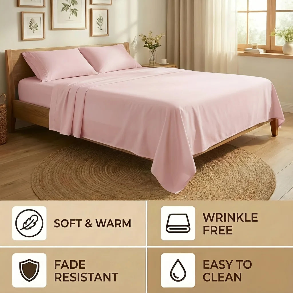 Cooling Bamboo Bed Sheets Set for Twin, Full, Queen, King