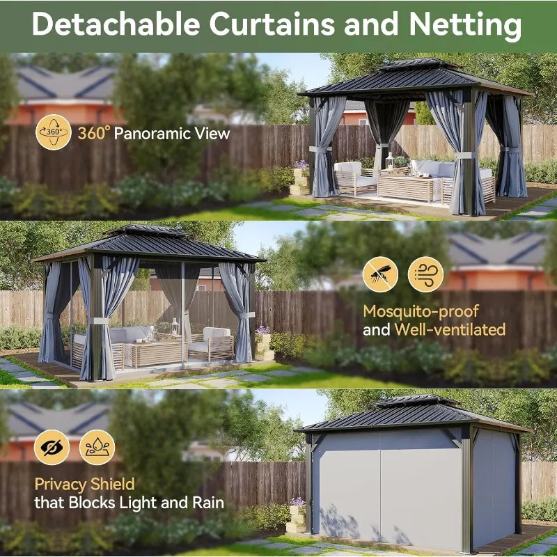 Aoxun 10x12 Gazebo Hardtop Gazebo