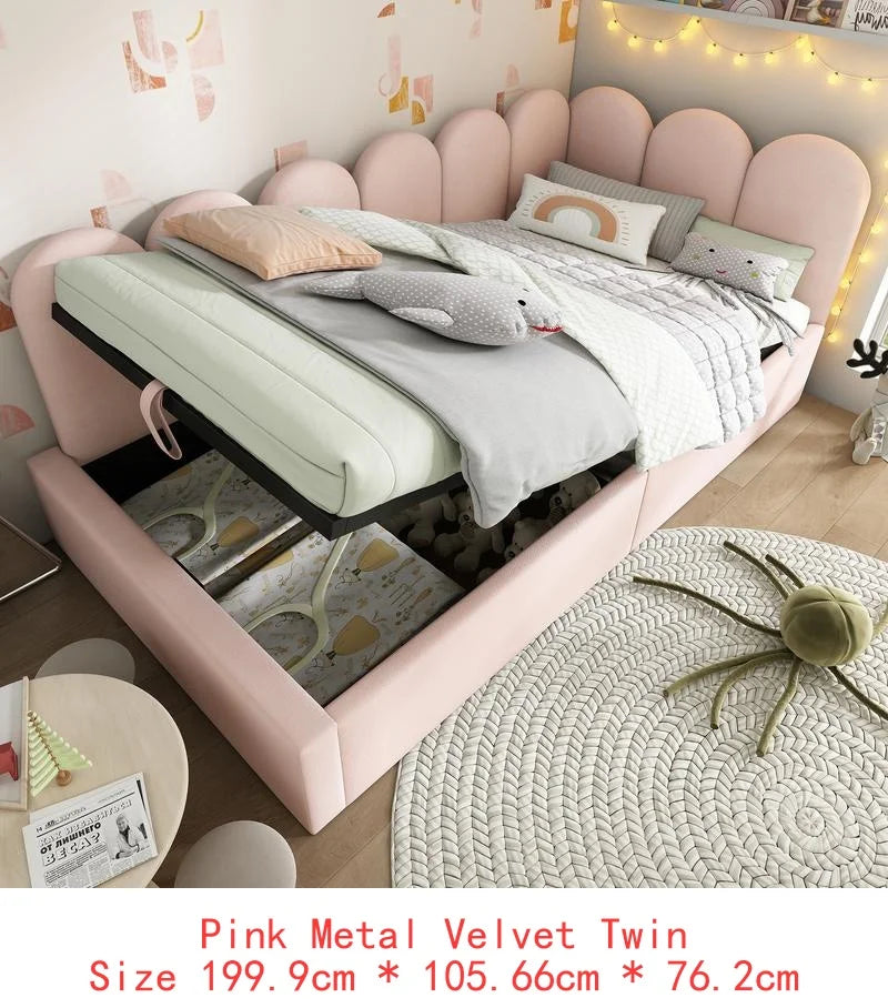 Upholstered Twin Size Daybed with Hydraulic Storage, (Mattress not included)