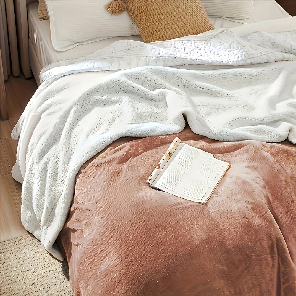 Sherpa Fleece Bed Blanket Twin Size Super Soft Fuzzy 5 lb