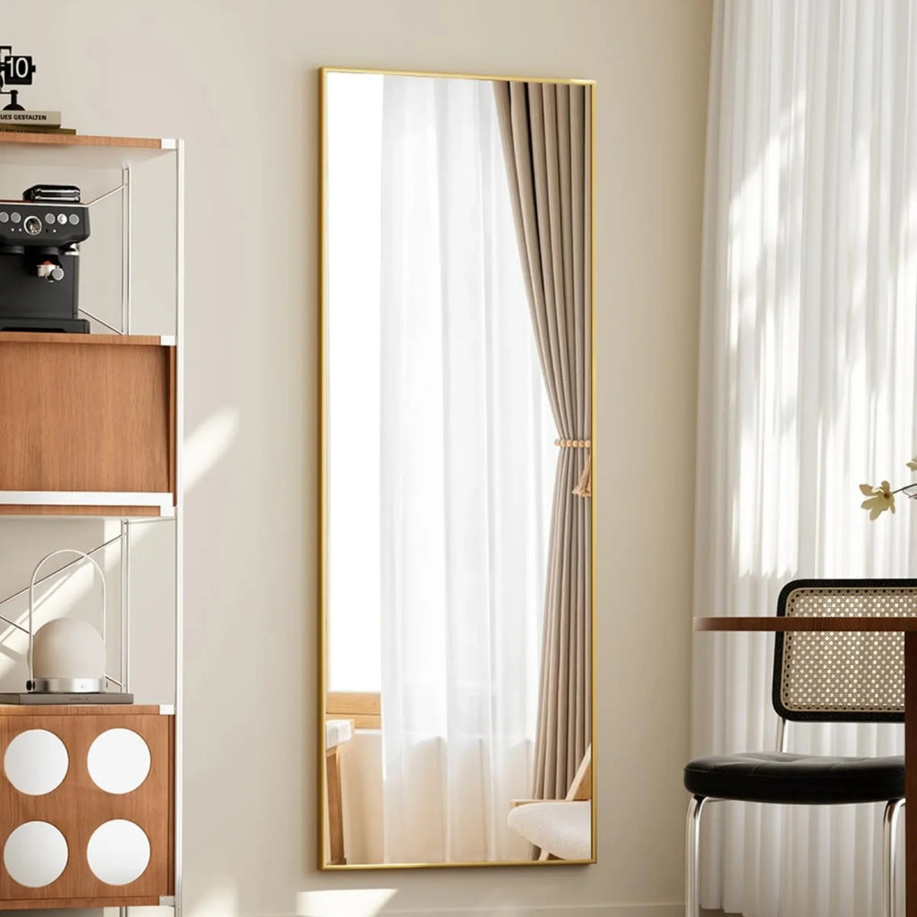 56"x21.2" Full Length Floor Mirror Rectangular Gold Frame