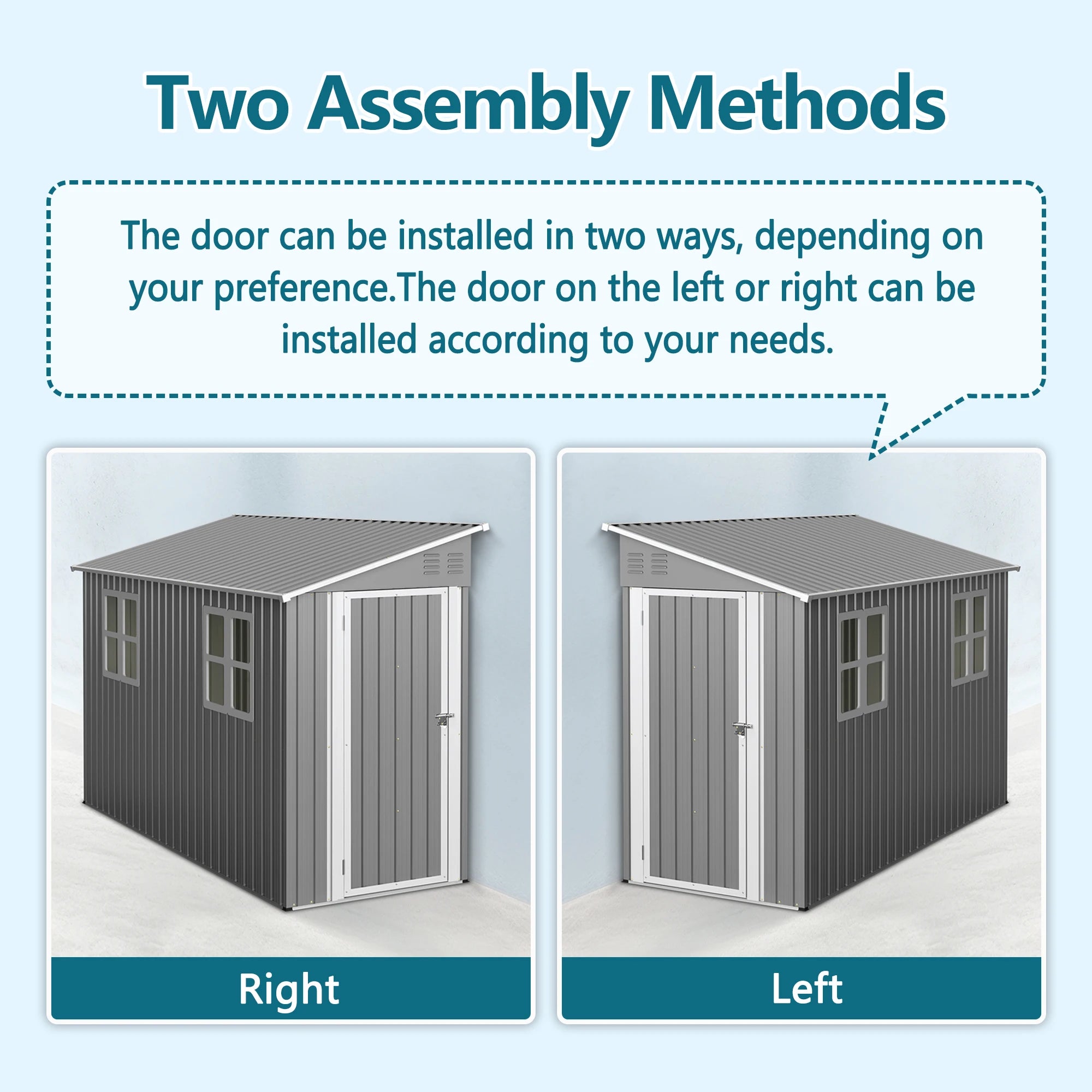 4x10 FT Galvanized Steel Outdoor Shed