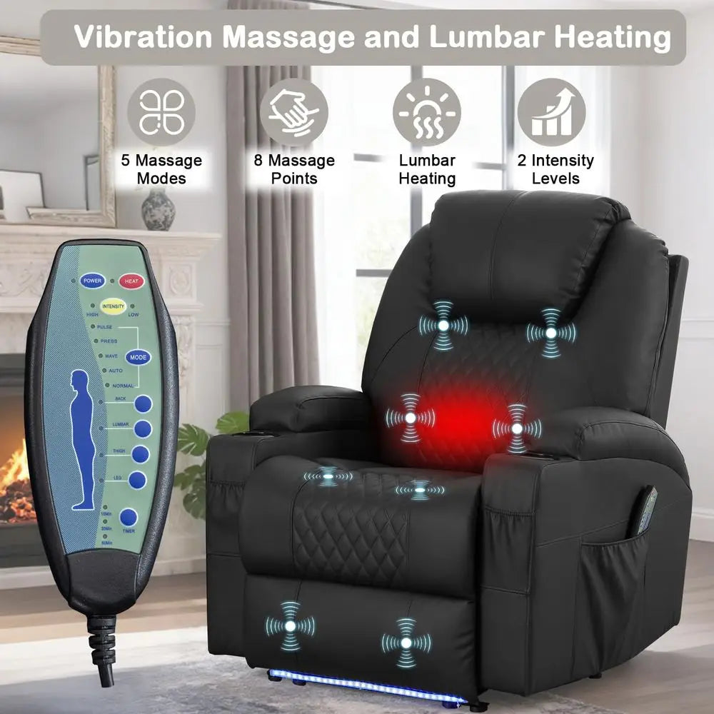 Recliner Chair with Heat and Massage