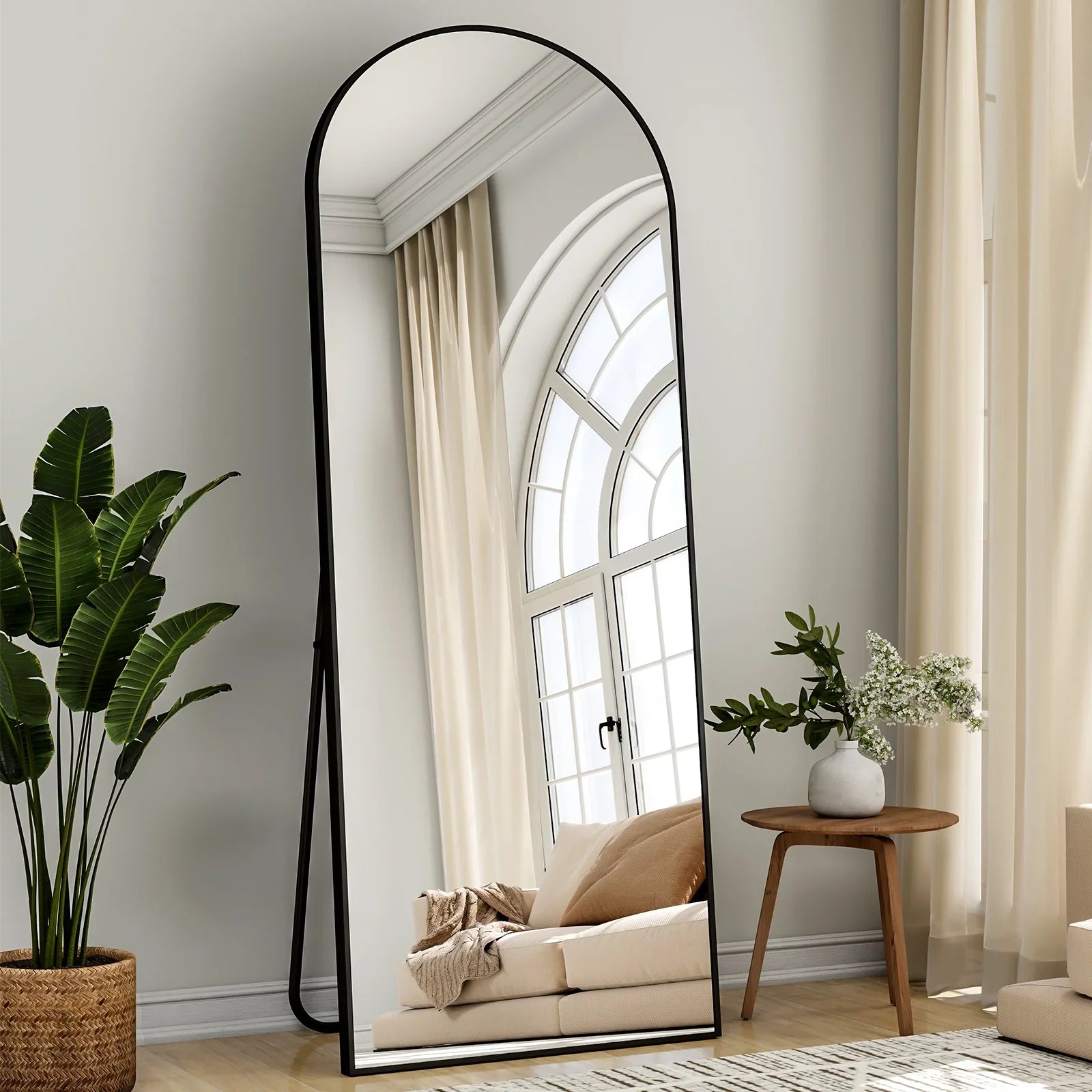 59x16, 64x21, 71x26, Black Arched Full-Length Mirror Free StandingStyling