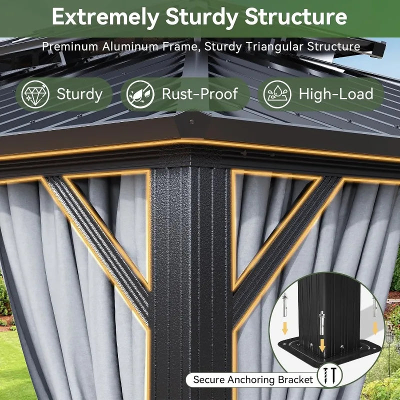 Aoxun 10x12 Gazebo Hardtop Gazebo