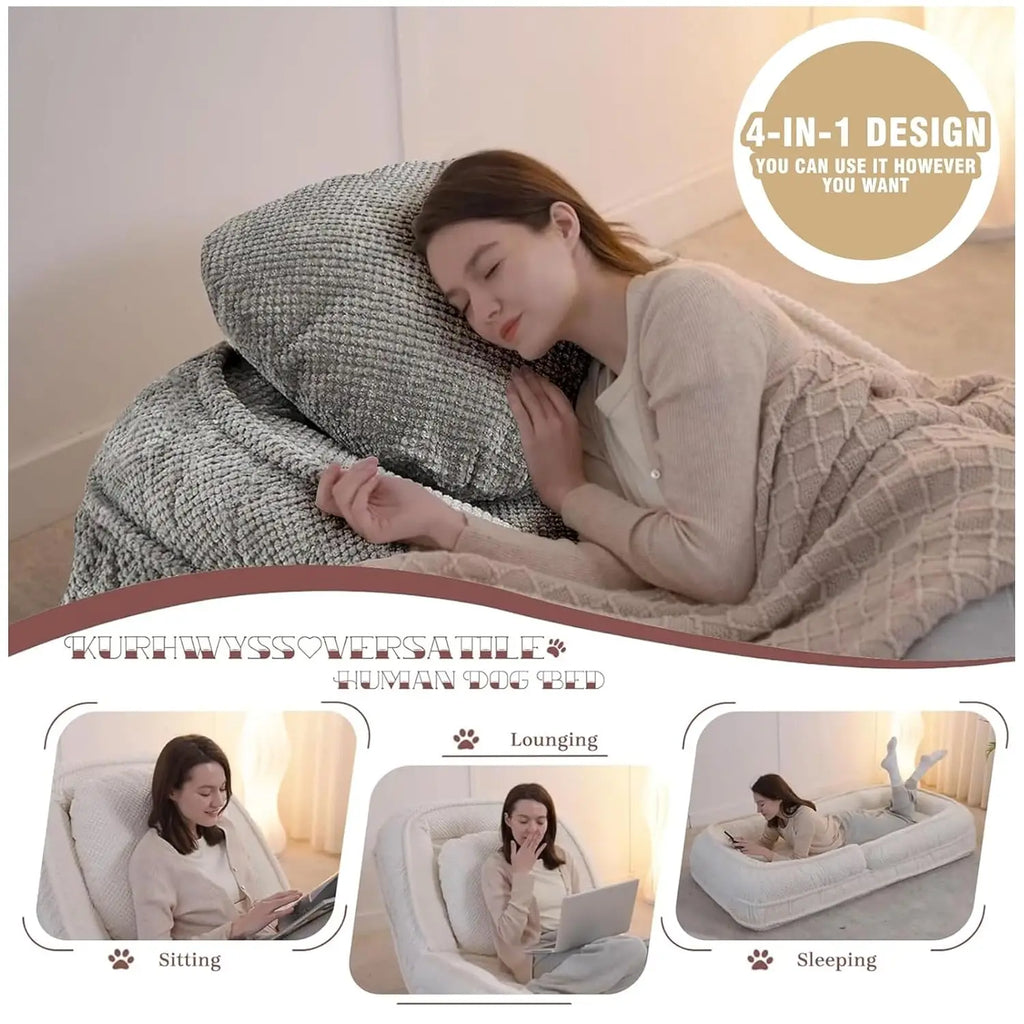 Foldable Lazy Sofa Bed, Convertible Floor Sofa Chair with 5 Positions