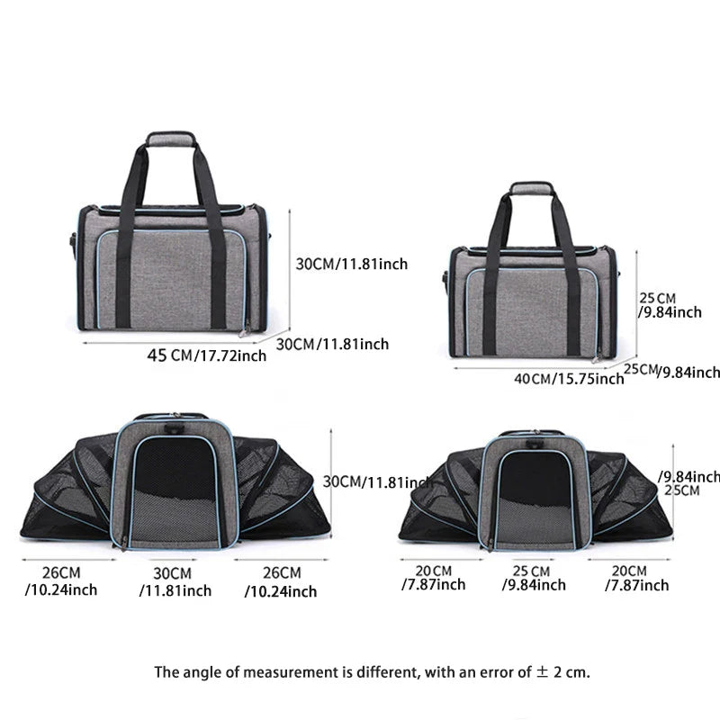 Pet Carrier Bag Foldable Small Dog Charter Carrying Cat Out Bag Expansion Pet Bag Mesh Breathable Expansion Foldable Handheld C
