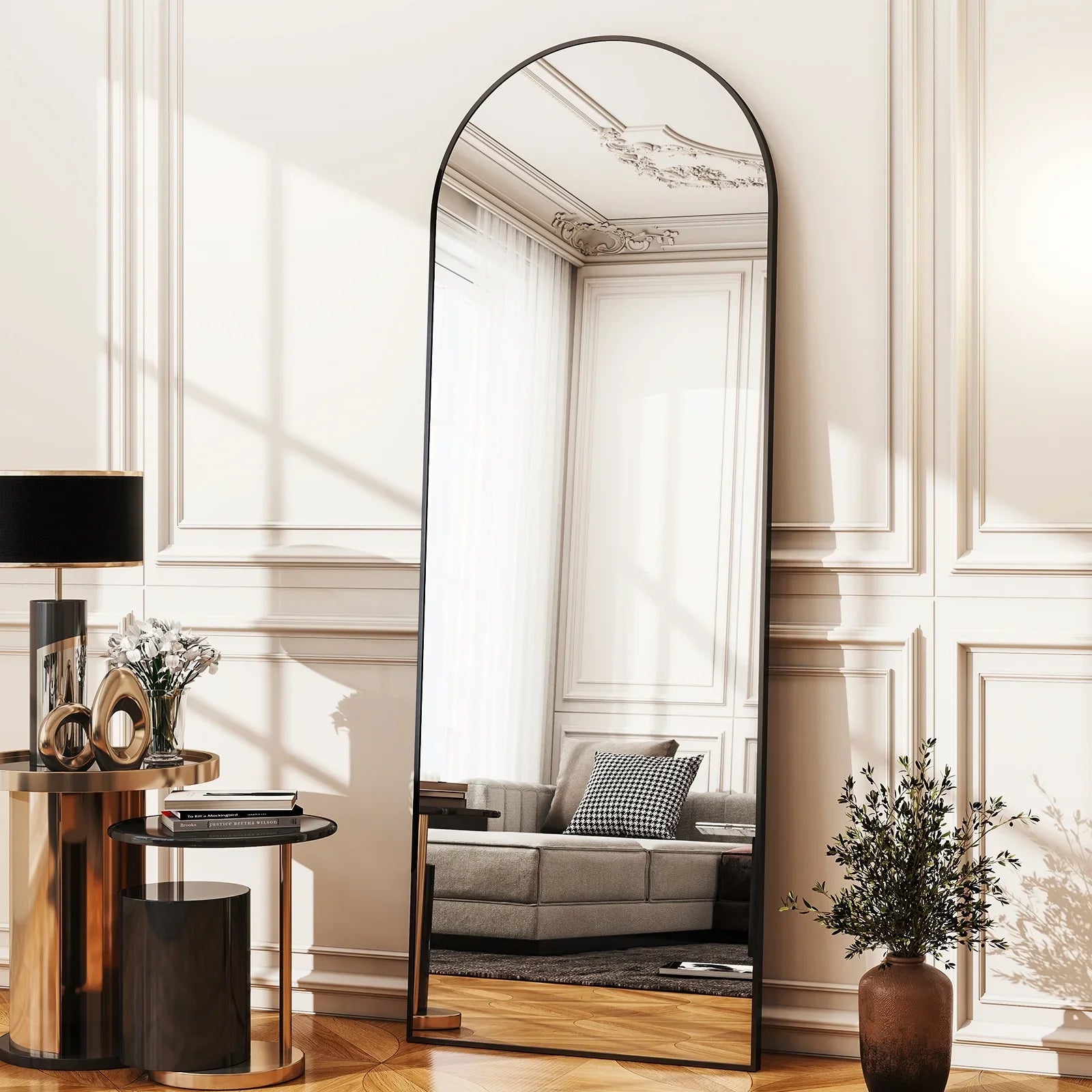 59x16, 64x21, 71x26, Black Arched Full-Length Mirror Free StandingStyling