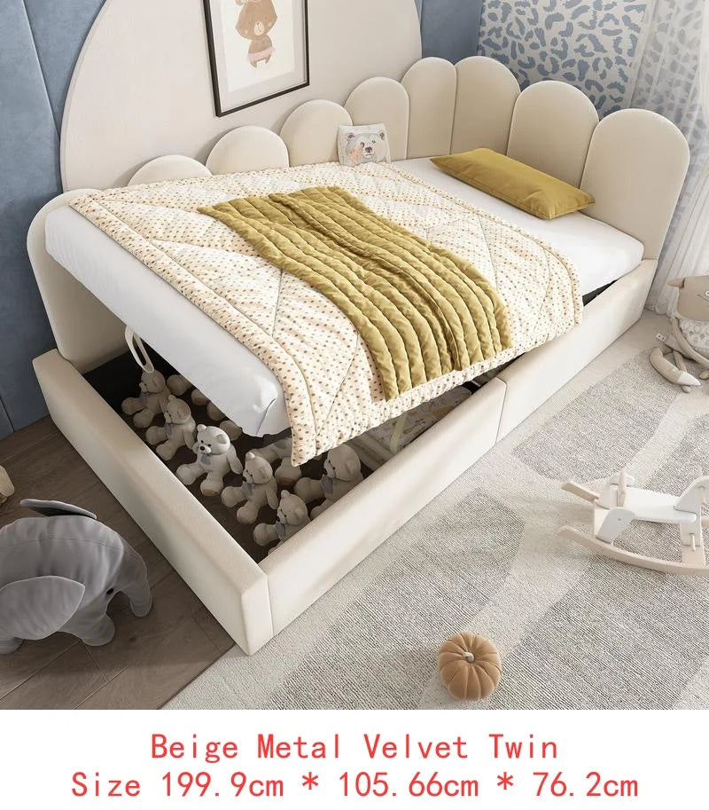 Upholstered Twin Size Daybed with Hydraulic Storage, (Mattress not included)