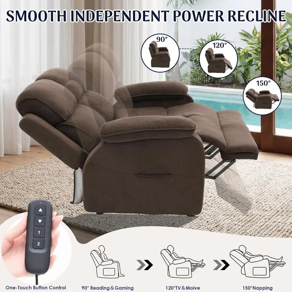 Electric Power Loveseat Recliner Sofa with Console with Heat