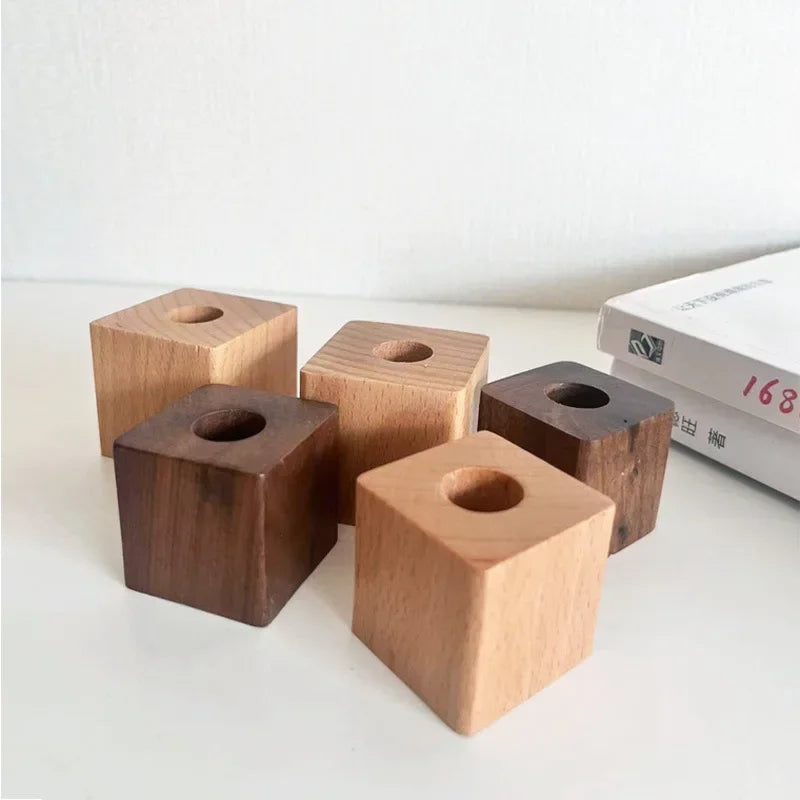 Creative Wooden Pen Holder Office Desktop Storage Ornaments Minimalist Furnishings Office Supplies Multifunction Storage Box