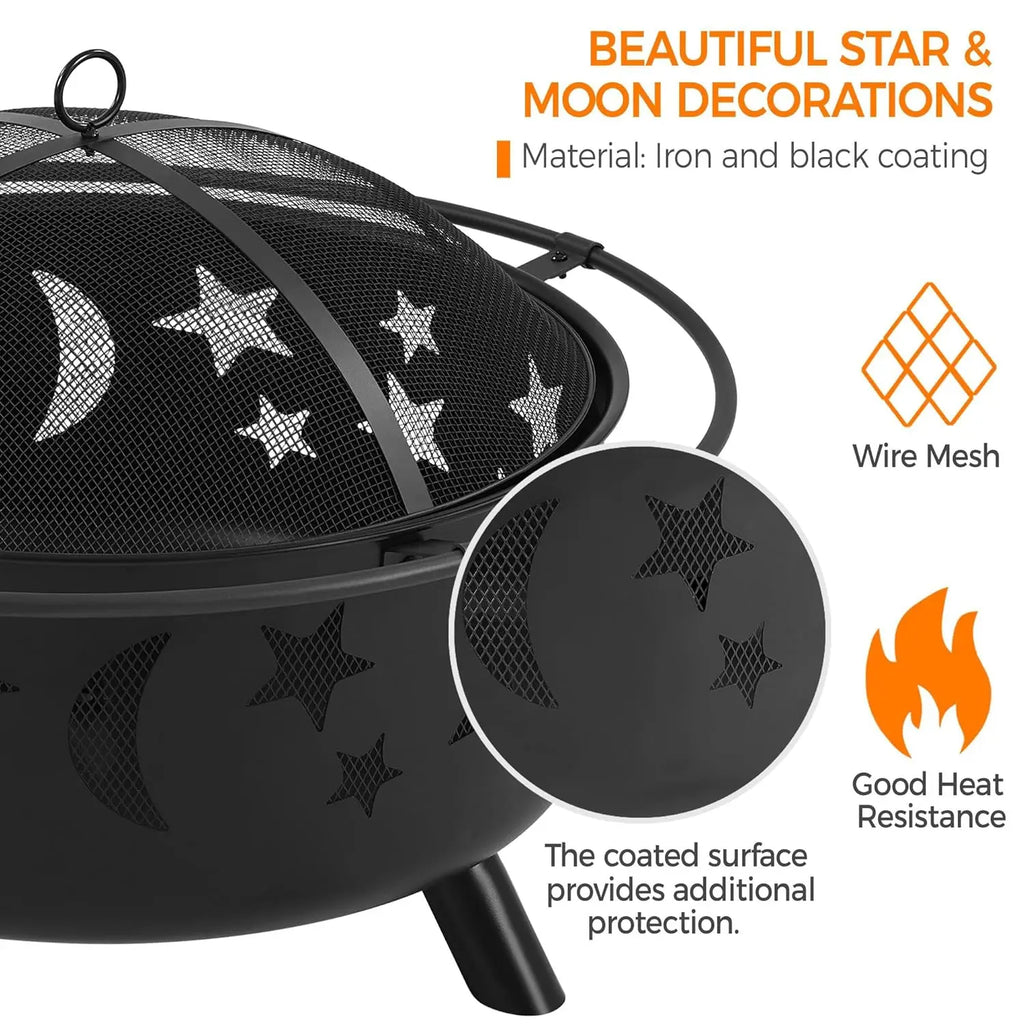 Fire Pit 30in Fire Pits for Outside Wood Burning Outdoor Fireplace w