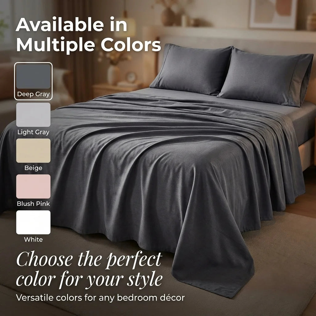 Cooling Bamboo Bed Sheets Set for Twin, Full, Queen, King