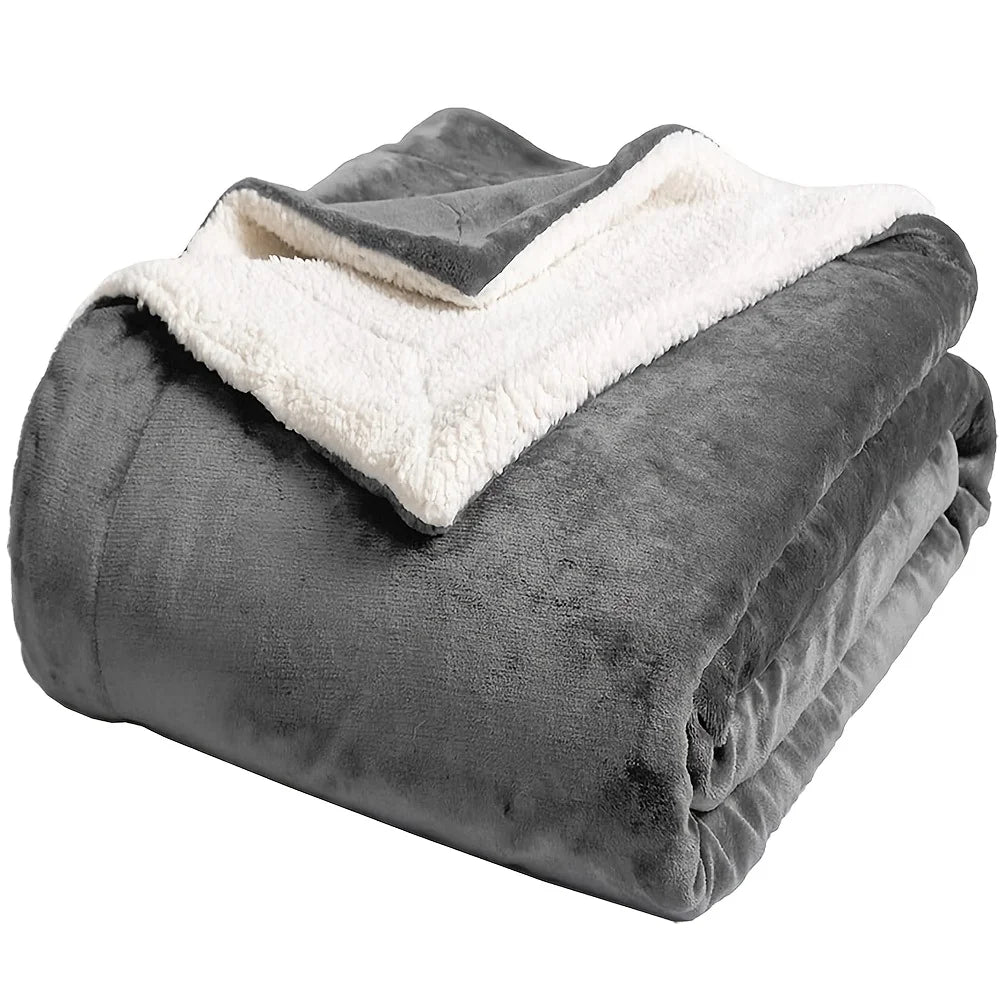 Sherpa Fleece Bed Blanket Twin Size Super Soft Fuzzy 5 lb