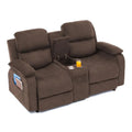 Electric Power Loveseat Recliner Sofa with Console with Heat