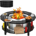 Portable Outdoor Fire Pit Table for Solo Stove Fire, Smokeless