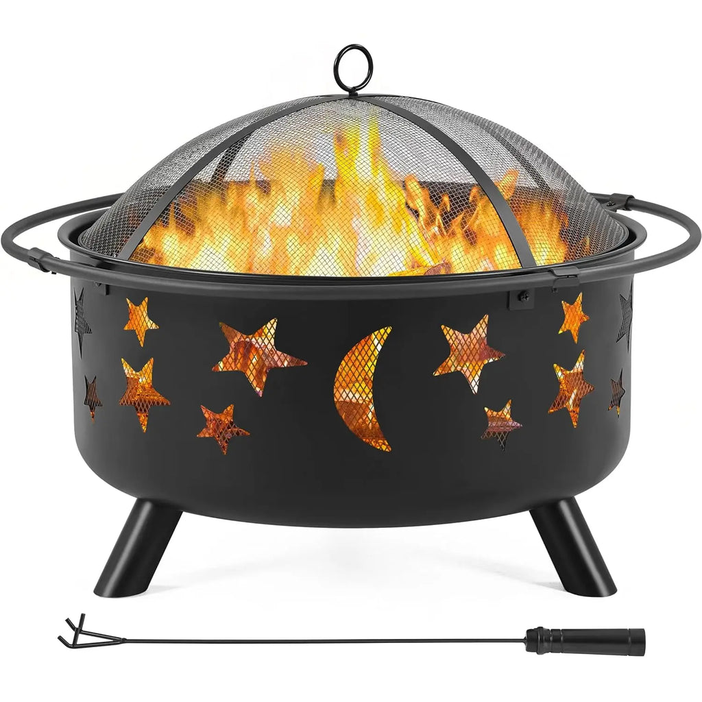 Fire Pit 30in Fire Pits for Outside Wood Burning Outdoor Fireplace w