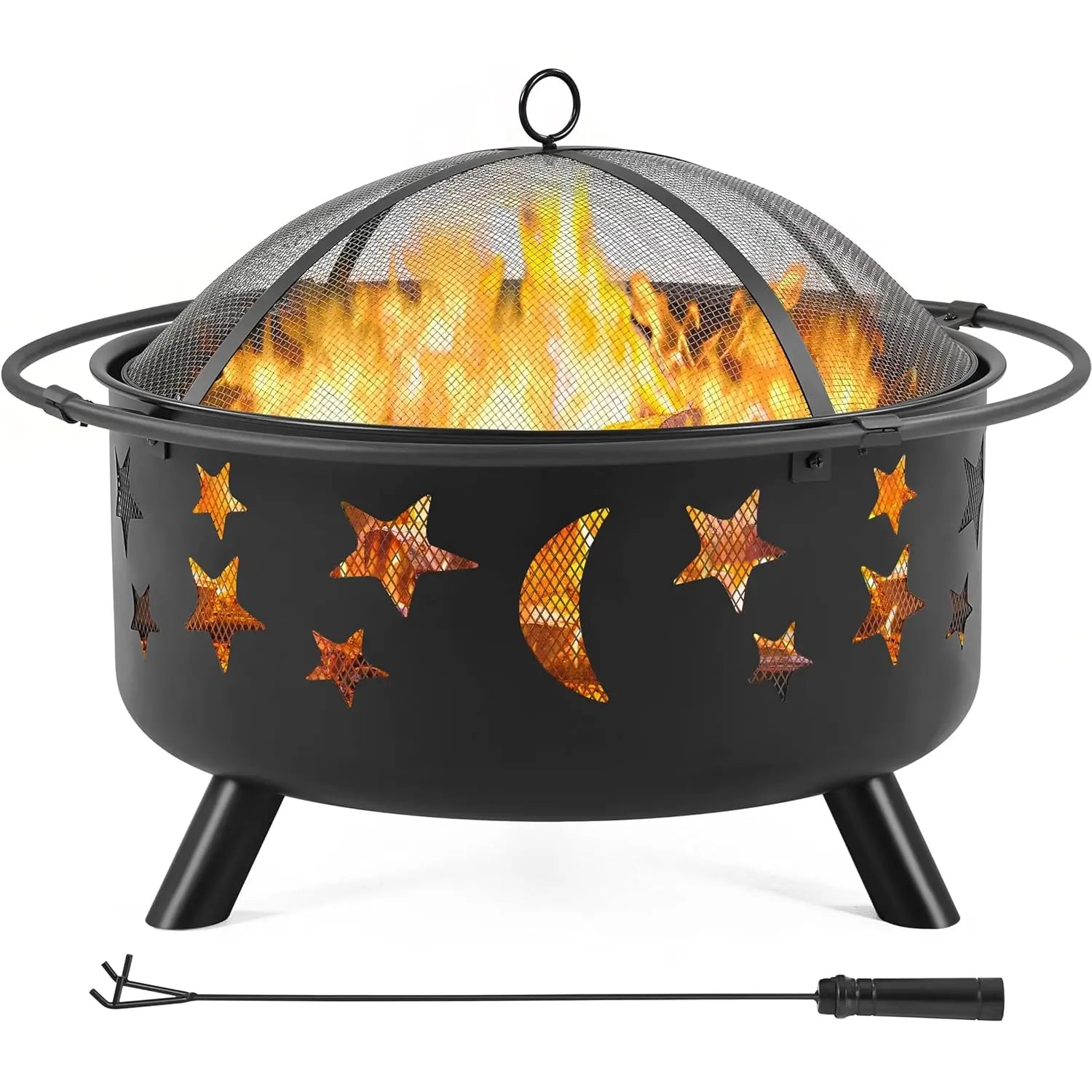 Fire Pit 30in Fire Pits for Outside Wood Burning Outdoor Fireplace w