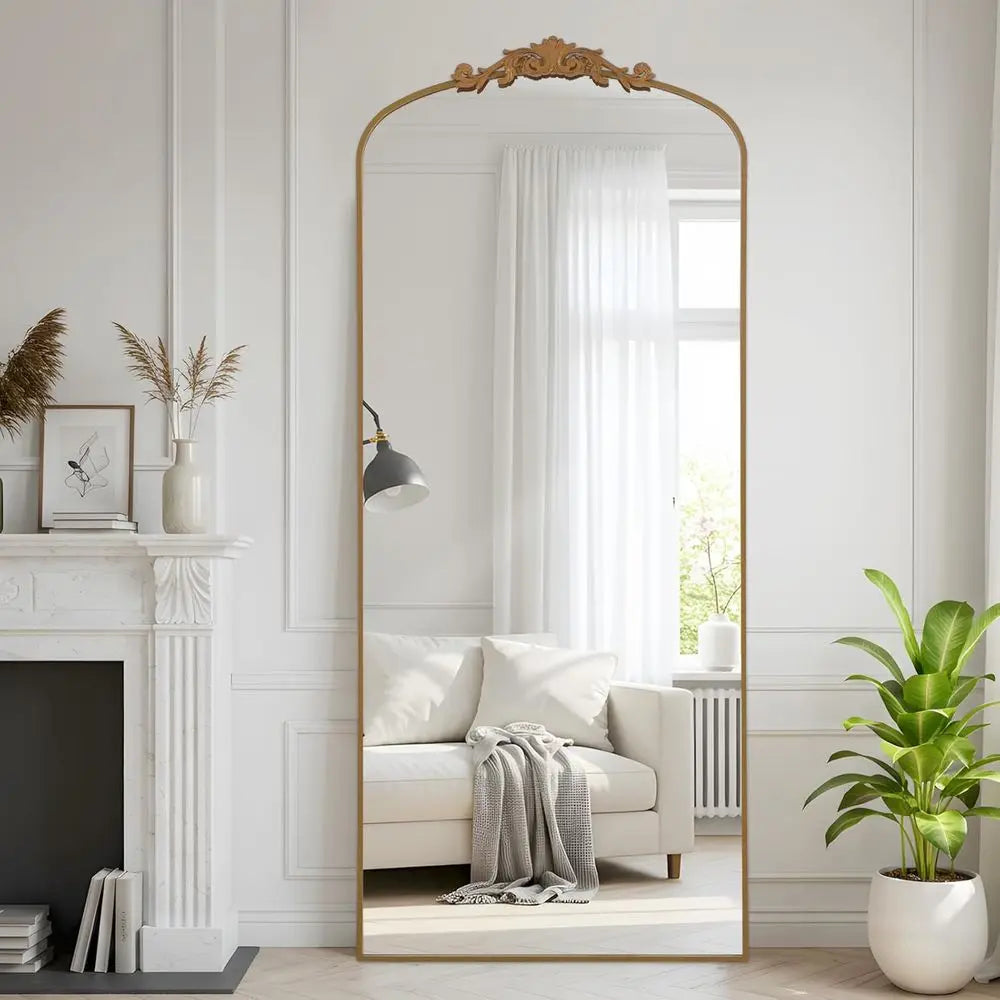 Stylish 30x71 Ornate Carved Full-Length Mirror