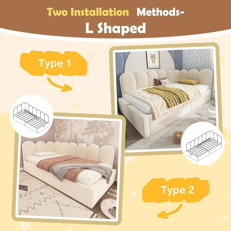 Upholstered Twin Size Daybed with Hydraulic Storage, (Mattress not included)