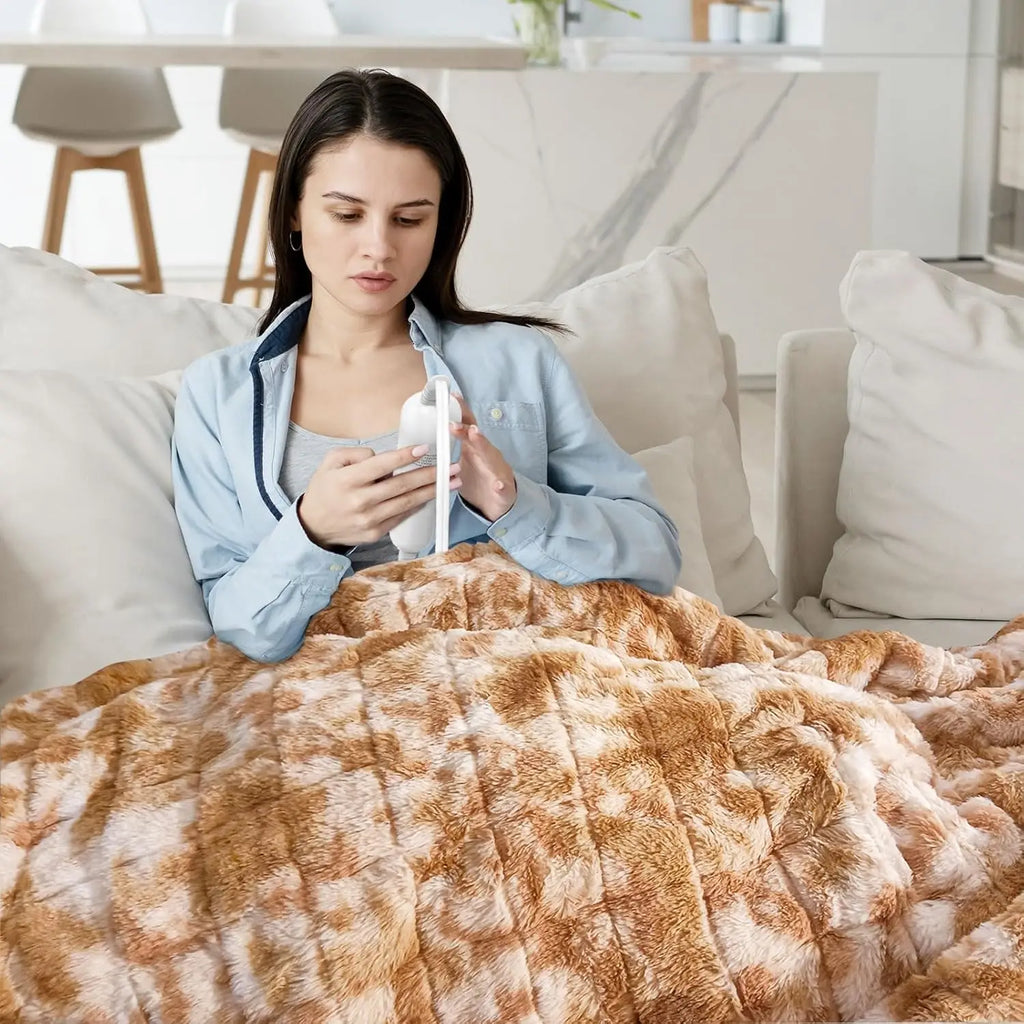 Updated Weighted Heated Blanket for Adults, 15 lbs