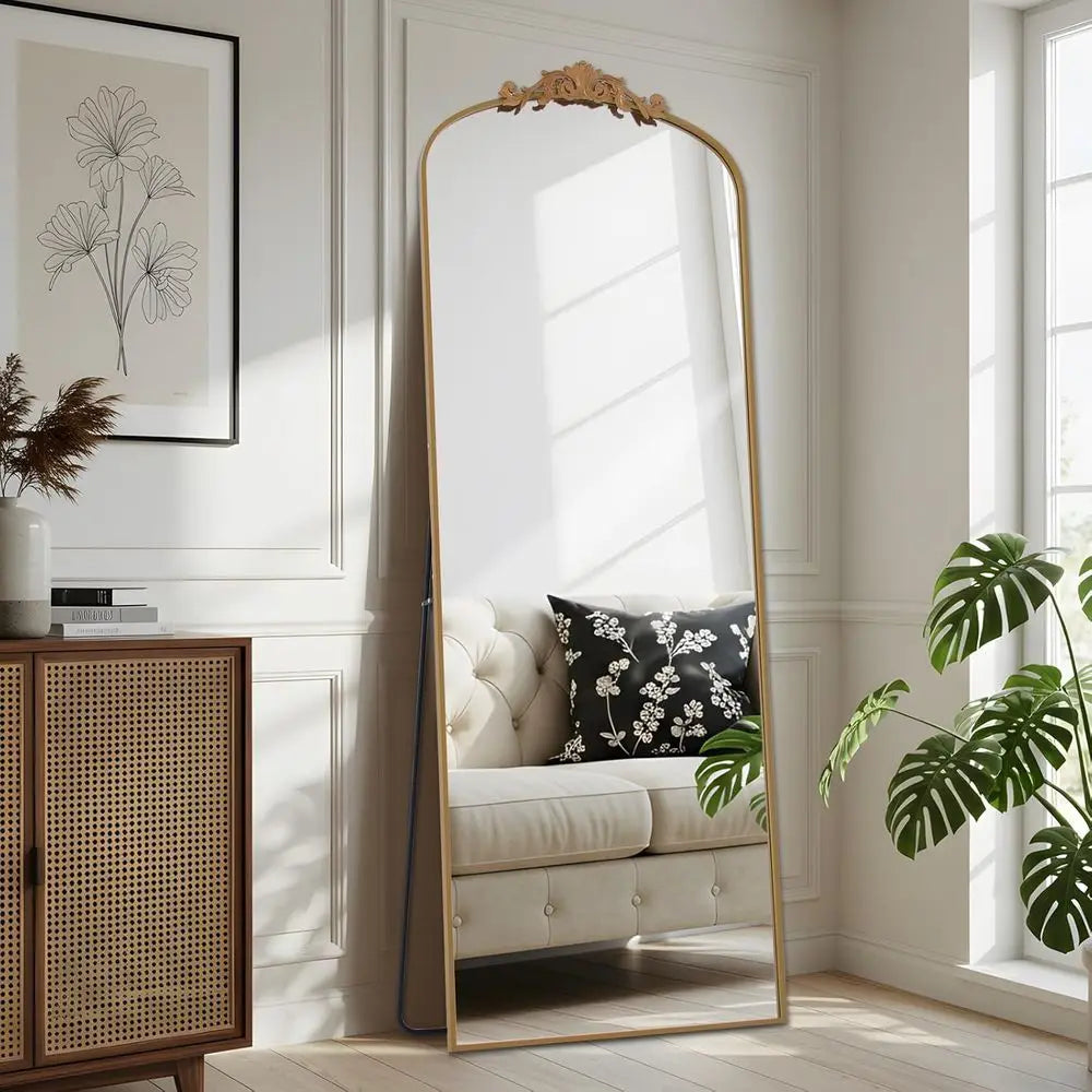 Stylish 30x71 Ornate Carved Full-Length Mirror
