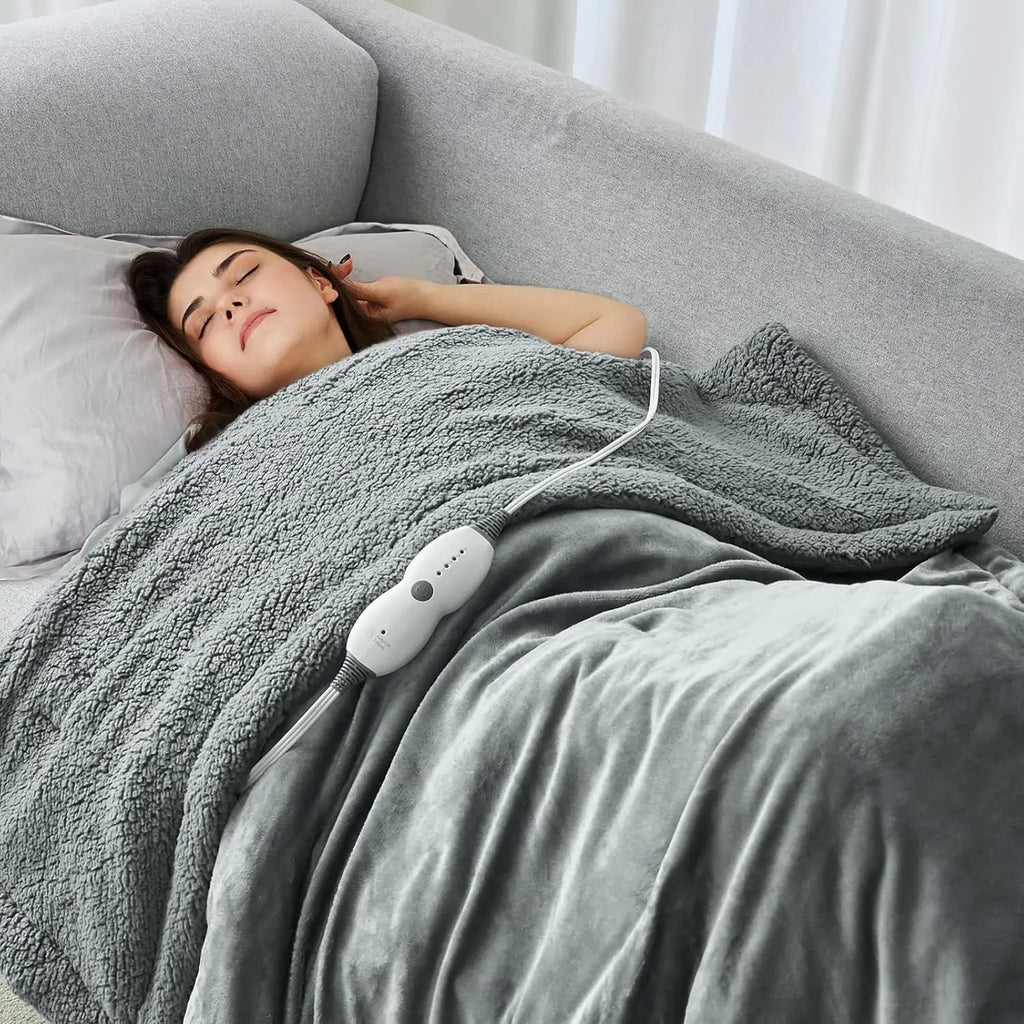 Sherpa Fleece Electric Heated Weighted Blanket 15 lbs