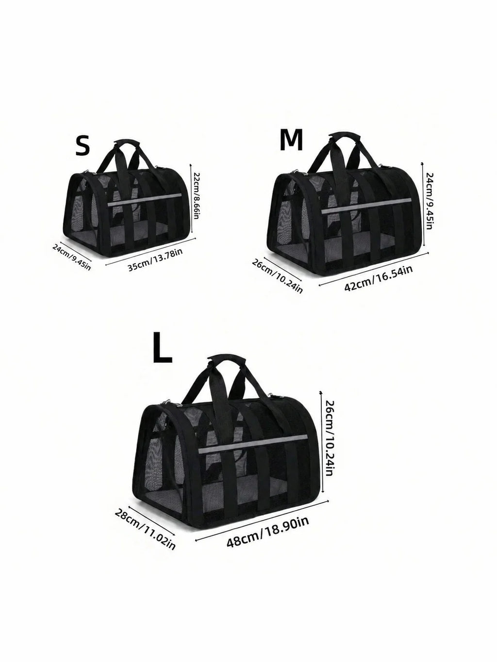 1Pc Cat and Dog Ventilated Pet Carrier Bag - Lightweight, Durable Nylon, Secure Zipper