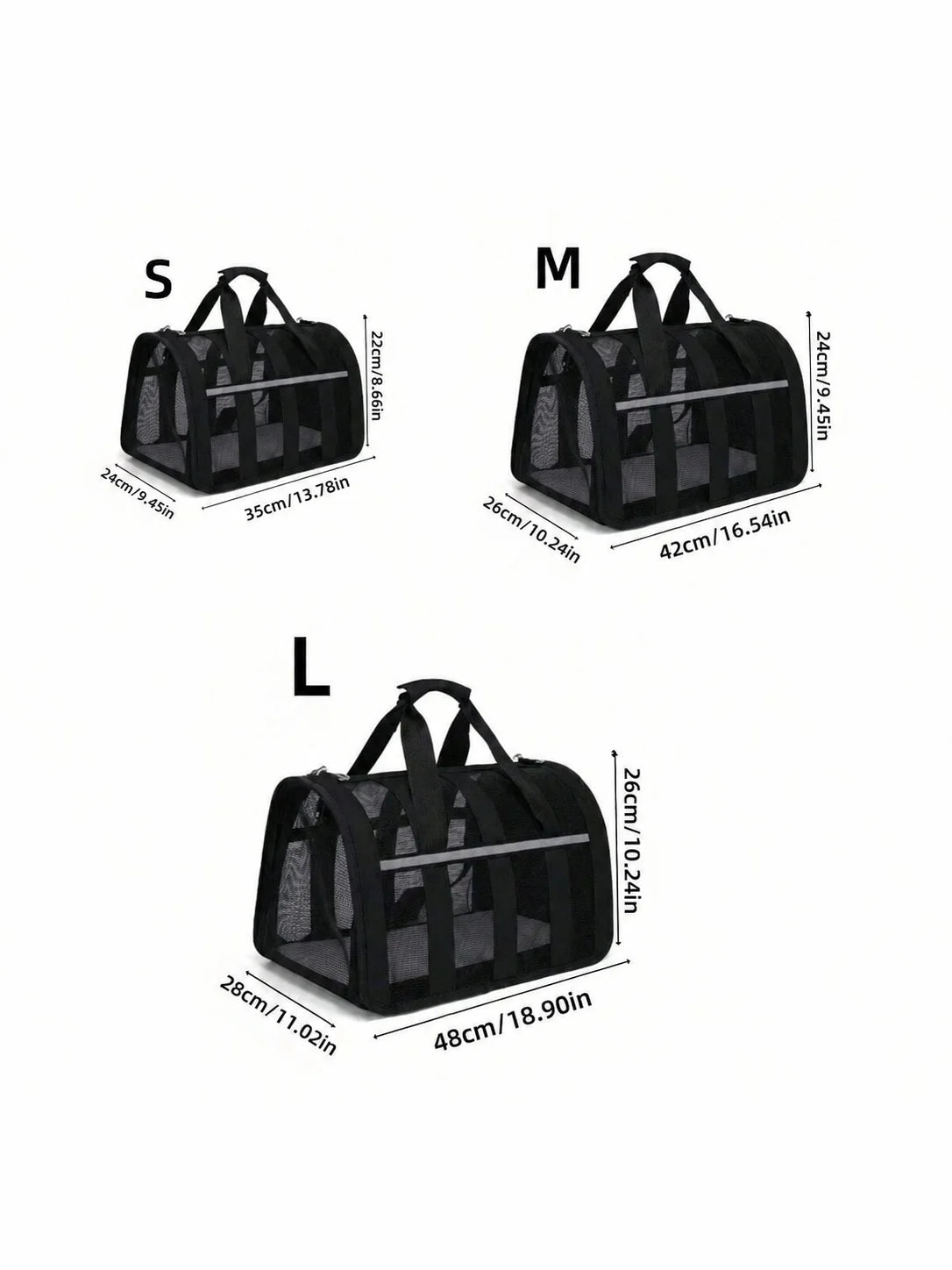 1Pc Cat and Dog Ventilated Pet Carrier Bag - Lightweight, Durable Nylon, Secure Zipper