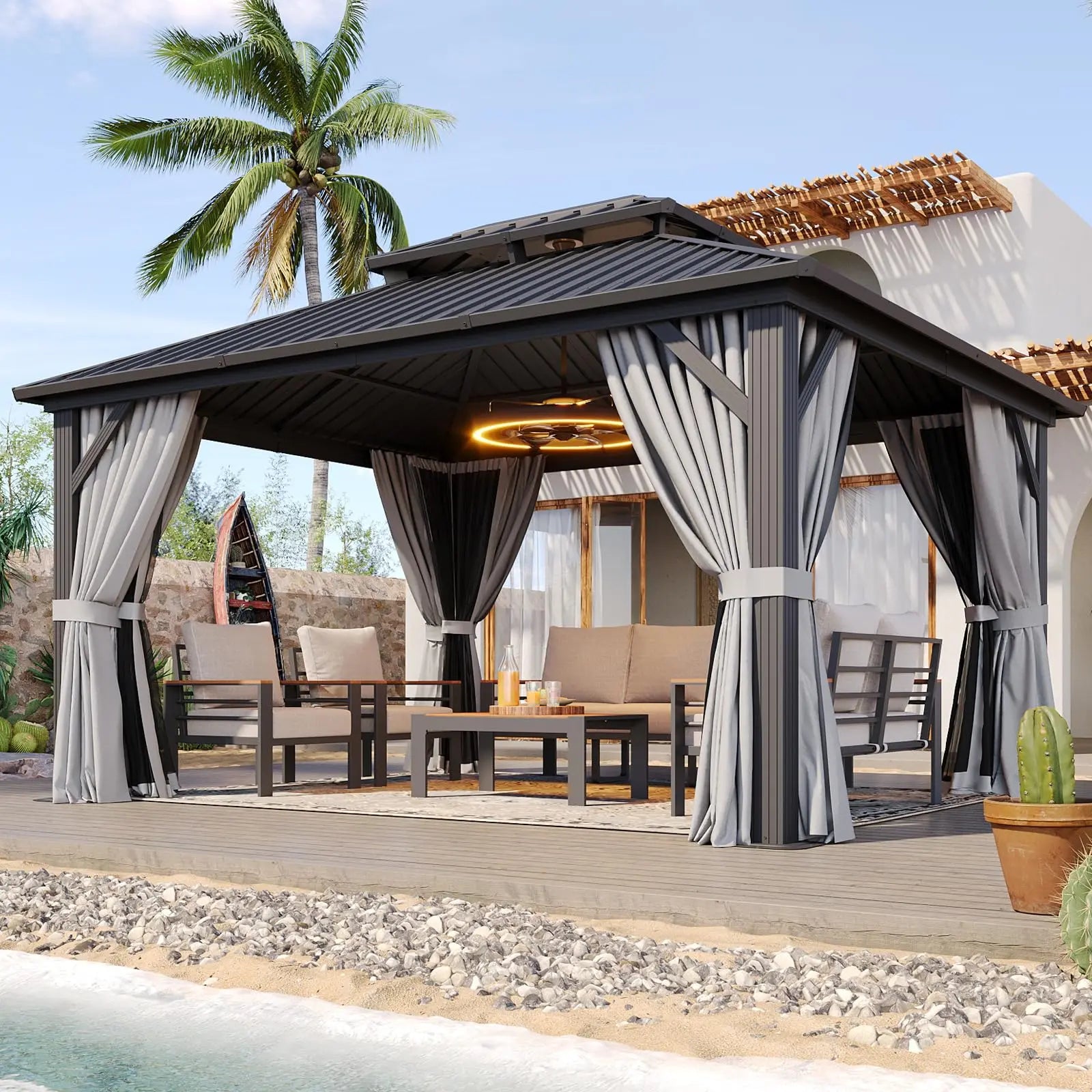 Aoxun 10x12 Gazebo Hardtop Gazebo