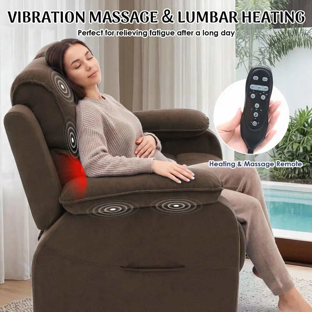 Electric Power Loveseat Recliner Sofa with Console with Heat