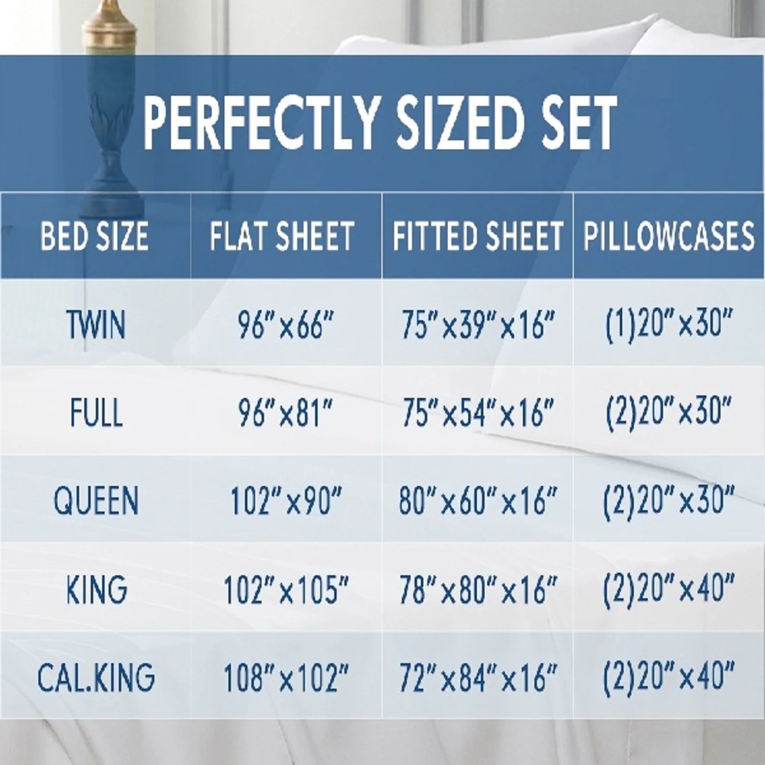 Cooling Bamboo Bed Sheets Set for Twin, Full, Queen, King