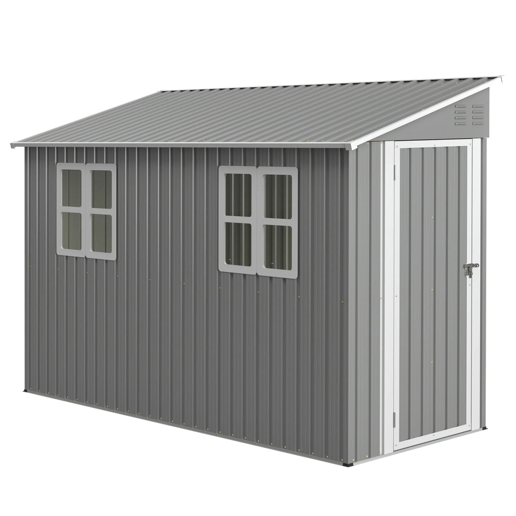 4x10 FT Galvanized Steel Outdoor Shed
