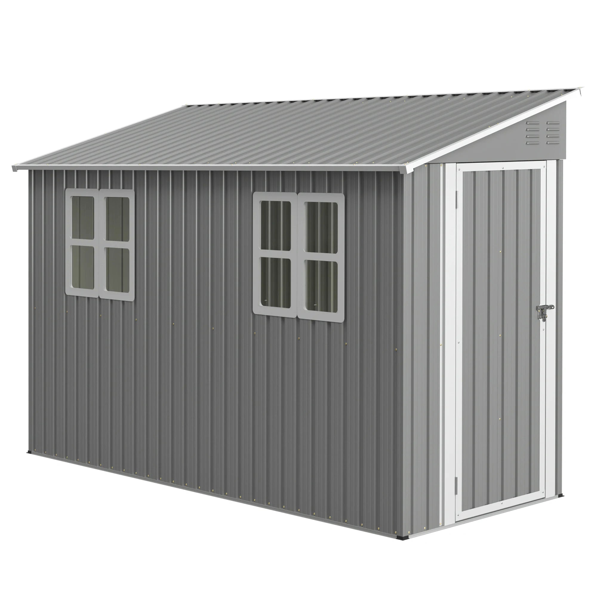 4x10 FT Galvanized Steel Outdoor Shed