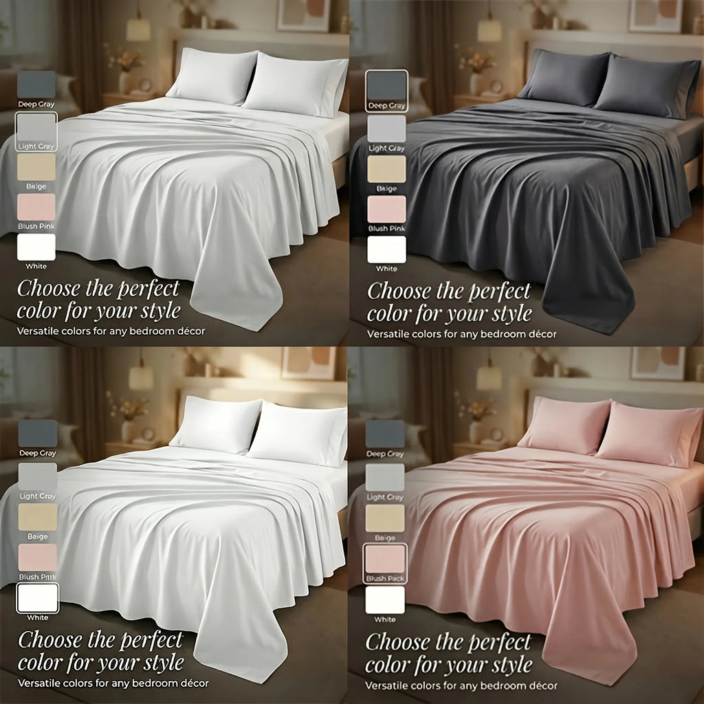 Cooling Bamboo Bed Sheets Set for Twin, Full, Queen, King