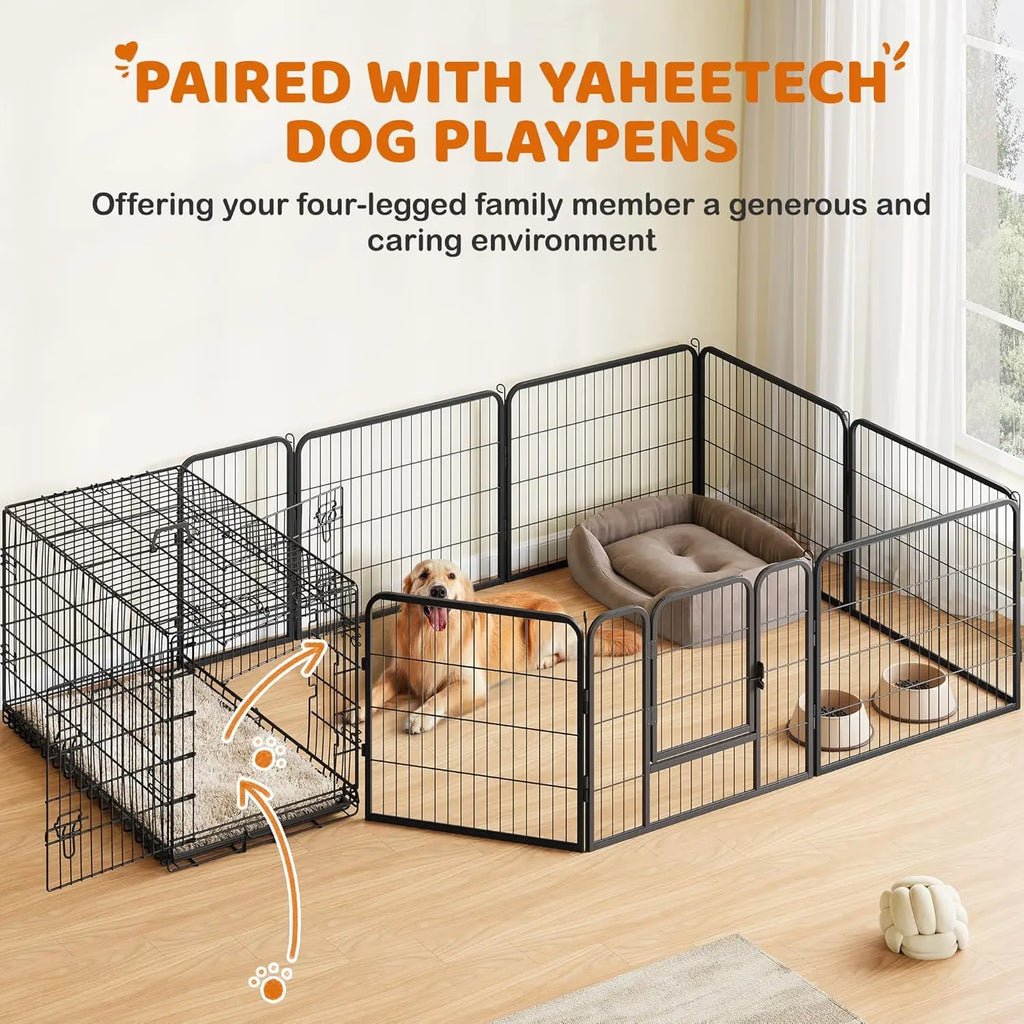 42 inch Double Door Dog Crate w/Divider for Puppy to Adult XL