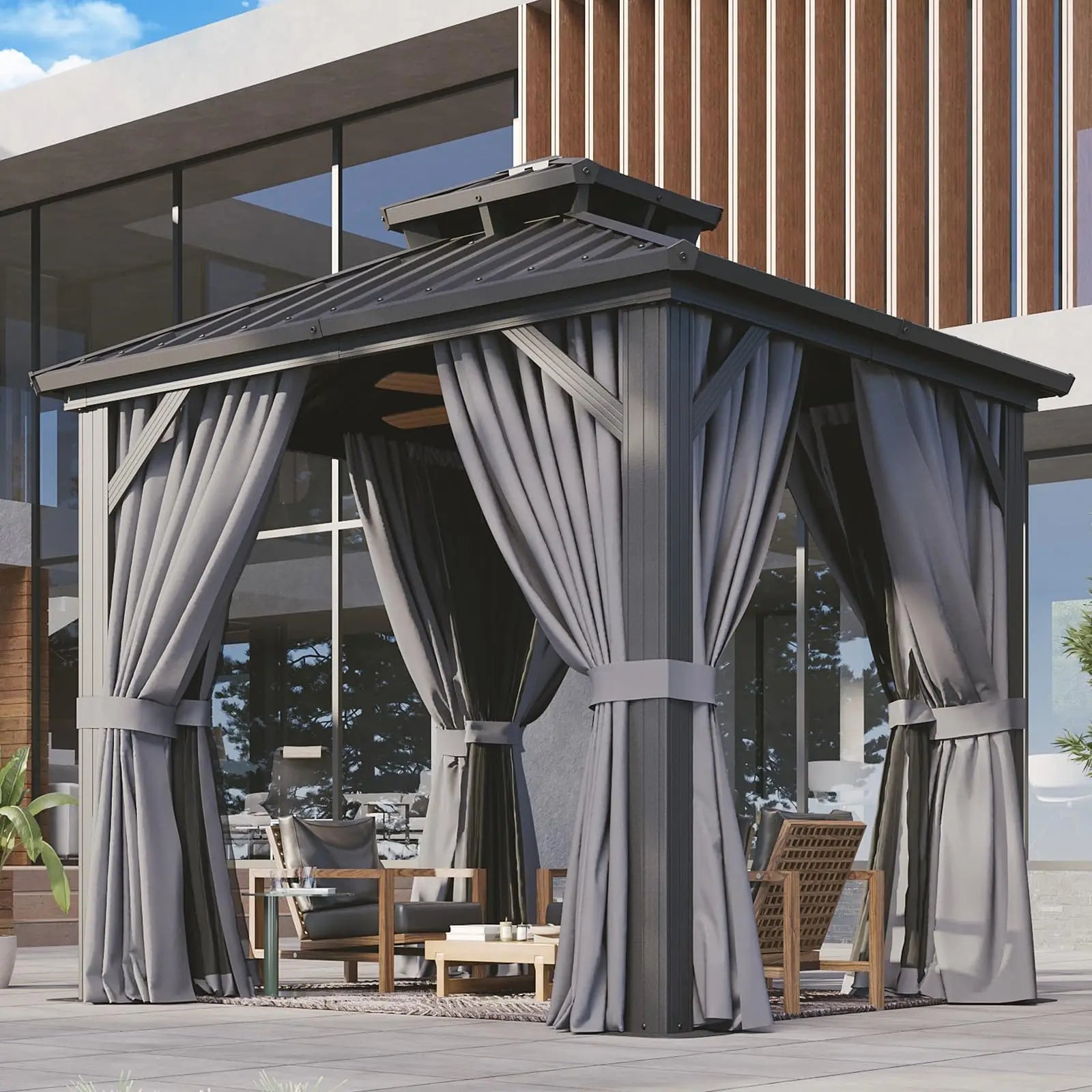 Aoxun 10x12 Gazebo Hardtop Gazebo