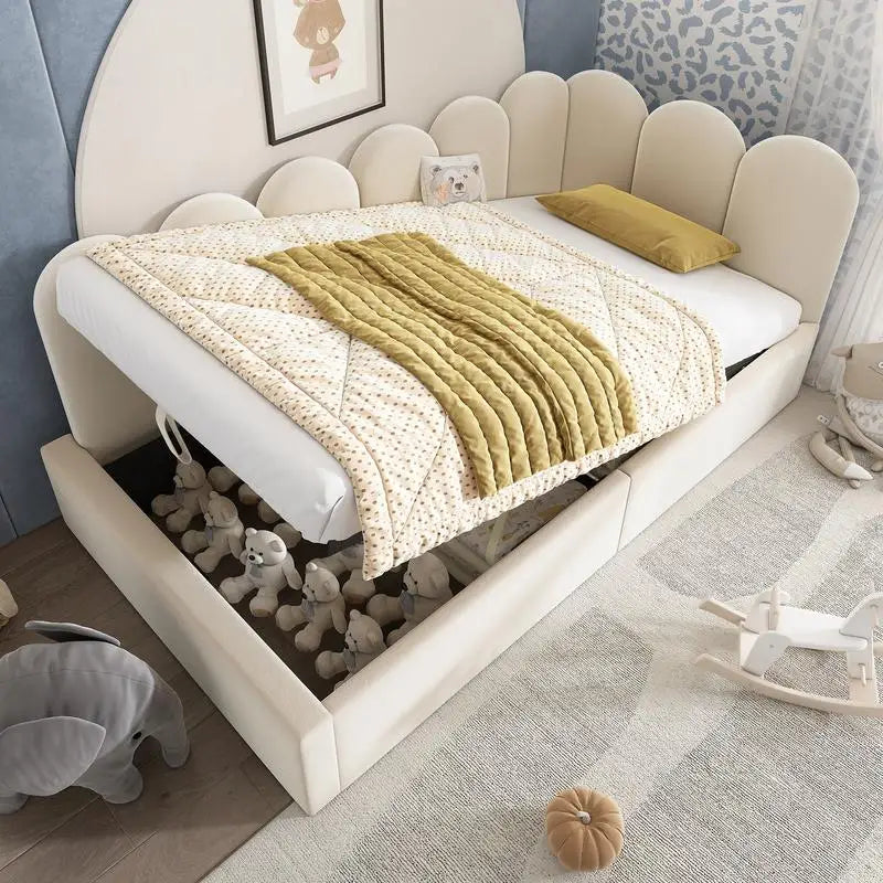 Upholstered Twin Size Daybed with Hydraulic Storage, (Mattress not included)