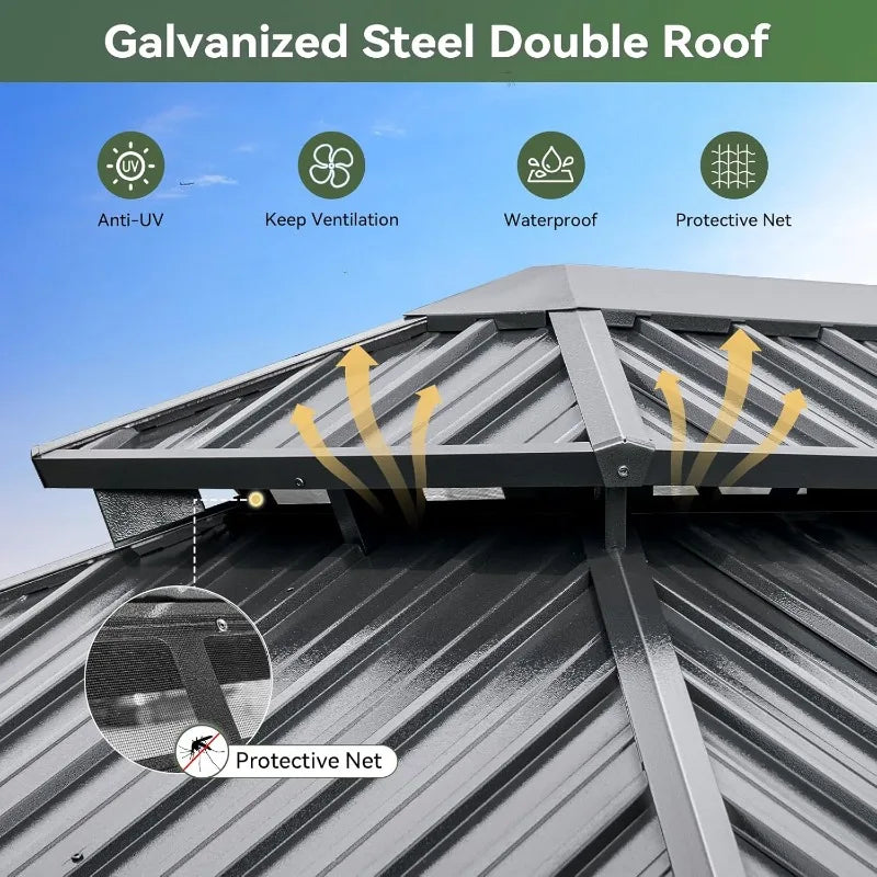 Aoxun 10x12 Gazebo Hardtop Gazebo